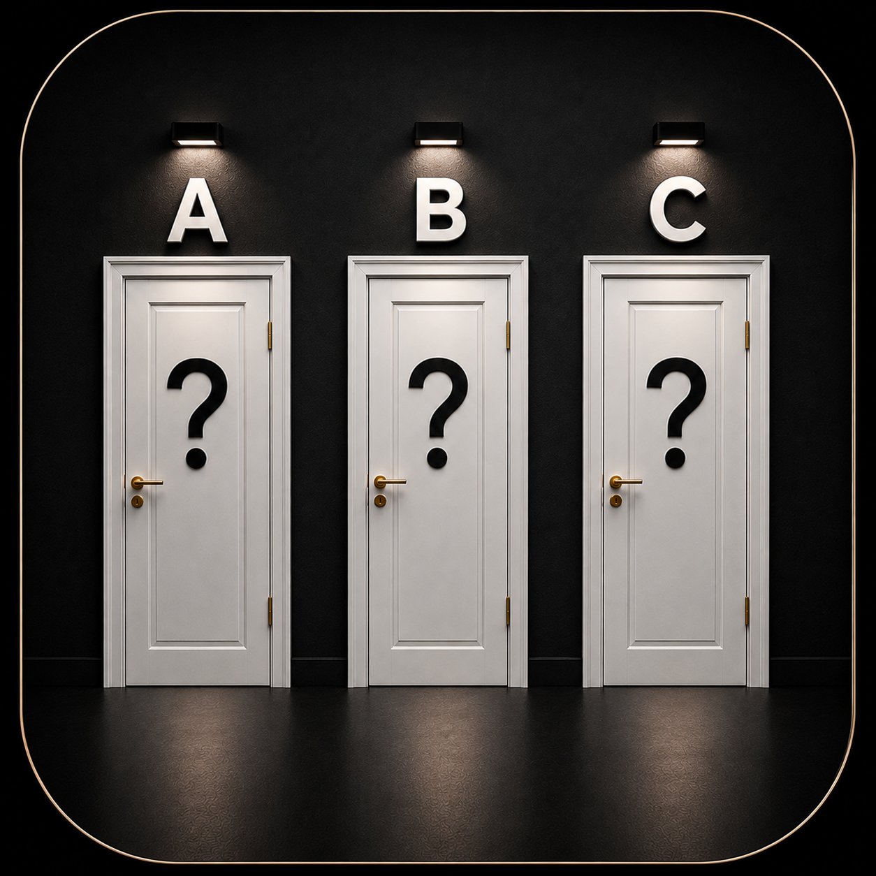 Wrong Door app icon with three white doors